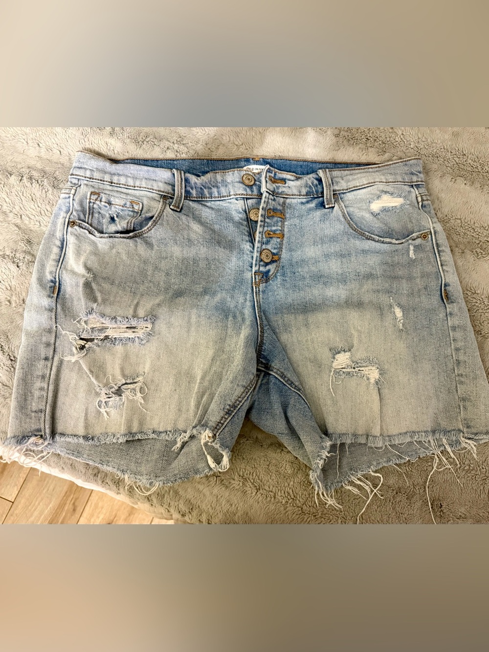 Old Navy Light Blue Distressed Denim Shorts